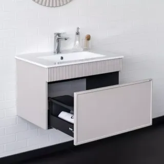 Тумба с раковиной Comforty Мадрид 00-00020643 71 см Серый шелк